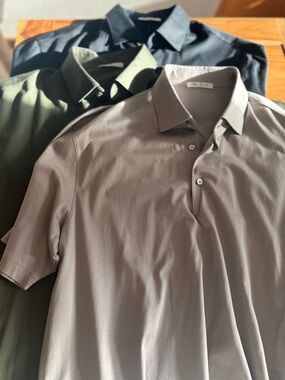 Stefan Brandt 3-Men's Large Short-Sleeve Polo Shirt - Gray, Olive, & Dark Blue
